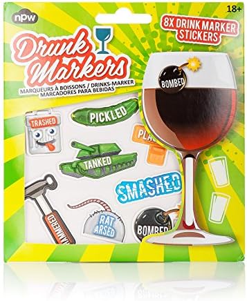NPW Gifts Drunk Party Drink Markers, Multicolor