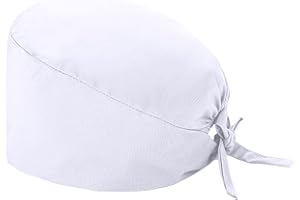 DKINGS OP Haube Baumwolle Chirurgische Hut Verstellbar Kochmütze Kopfhauben Peeling Kappe für Arzt Krankenschwester Zahnarzt Chemo Bandana Damen Herren Kopfbedeckung (Weiß)