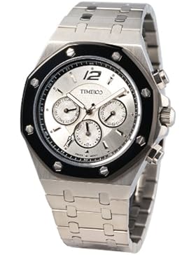 Time100 Klassische Uhrmeister-Serie Hochwertige Multifunktion-Edelstahl-Herren-Armbanduhr mit Butterfly-Faltschließe...