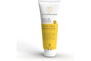 CicaManuka - Crème pieds réparatrice au miel de Manuka IAA15+ Répare les talons abîmés secs Certifié Cosmos Natural 75ml