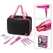 Lee Stafford Blow Dry And Go Hair Kit - Professional Style on the Go - High Performance 2200W Hair Dryer with 3 Heat Settings and Keratin Infused Grille - Free Travel Bag