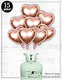 Cinta Bombona de Helio Mr.Helio+15 Globos Foil corazón Rose Gold