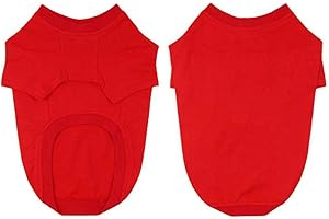 FEILING T-shirt en coton uni pour chiens de taille moyenne et grande taille - Costume d'été en jersey - Pull confortable - Pour le printemps et l'automne - Respirant - Polo - Manteau pour chien (4XL, rouge)