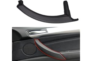 HACREYATU Maniglia della porta interna in pelle per B-MW X5 E70 2007-2013 X6 E71 E72 2008-2014 (destra, nero)