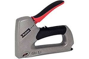 Grapadora petrus clavadora 340 top bricolaje cuerpo de aluminio ajuste de potencia utiliza grapas nº530 y clavos nº8