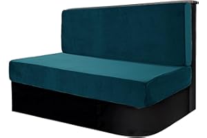 SYLC 2 Stücke Wohnmobil Esstischkissenbezüge Samt Ersatzbezüge Für Wohnwagen Bezug Für Sitzgarnitur RV Esstischsitzbezüge Anhänger Überzügen Sofakissen (Dark Teal,Set of 1)