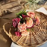 Tamaño: 31cm AMKSD Flor Artificial 10 Cabezas De Flores Artificiales Clavel Ramo para La Decoración De La Boda En Casa Clavel De Seda Ramo De Flores Falsas, Rosa Roja