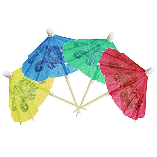 COM-FOUR 80x Cocktailschirmchen in verschiedenen Farben - 2