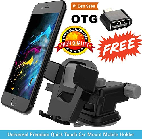 CEUTA™ Car Mobile Holder/Car Mount Long Neck 360° Rotation with Ultimate Reusable Suction Cup for Car Dashboard/Car Windshield/Desktop