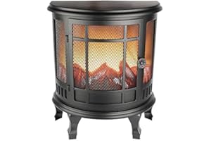 ‎IDEEN MIT HERZ Ideen mit Herz LED-Kamin Nostalgie | Deko Kaminfeuer | elektrisch | batteriebetrieben | ohne Heizung | realistischer Feuer-/Flammen-Effekt | 35x30x17cm | mit Timer (6 Stunden AN | 18 Stunden AUS)