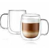 &Ccedil;ift Duvarlı Cam Kahve Kupası 250ml &ndash; Isıya Dayanıklı, Mikrodalga &amp; Bulaşık Makinesi Uyumlu, 2&rsquo;li Şık Set