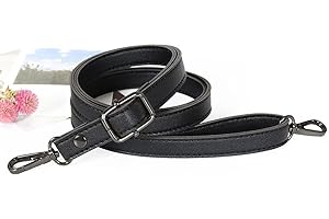 GreatRise 1.5 cm Breite PU Leder Schultergurt Ersatz Schulterriemen Verstellbar Schultergurt Dünner Taschenrieme, 80-150cm, Gurt für Damen Taschen Handtaschen Geldbörse Schwarz Gunmetal