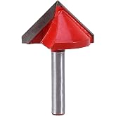 V Mill, Tungsten Steel Point Mill with CNC Engraving V Sharp 90 Degree 6mm Shank 32mm 3D Poster Cutter Bevel Cutter for Woodw