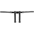 8" Rise 1-1/4" Fat Narrow T Handlebar Compatible with 1996-2017 Harley Sportster Dyna Softail, Black