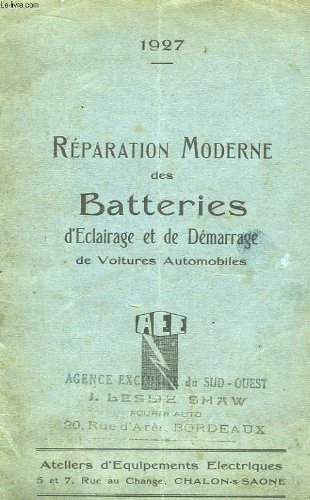 Réparation moderne des batteries d'eclairage et de démarrage de voitures automobiles.