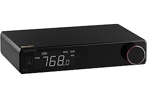 KGUSS Topping E70 DAC Preamp Audio Decoder- ES9028PRO Bluetooth5.1 LDAC Hi-Res XU316 32Bit/768kHz DSD512 BT/USB/Coax/Opt Inputs RCA/XLR HiFi Stereo Digital-to-Analog-Convertor Black