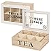 Produktbild Aus Holz Teebeutelschachtel Kaffeekapsel Halter Behälter mit Glasabdeckung - Tea Box