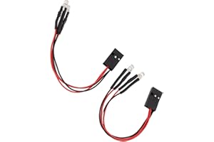 SUNGOOYUE 4LED 2Pcs Modified LED Light, 110mm/4.3in 5-9V Headlights RC Accessory 1/24 1/18 Scale Remote Control Car Accessory for Axial Scx24