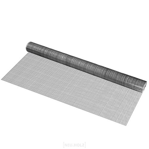 [pro.tec] Drahtgitter (4-Eck)(1m x 5m)(verzinkt) Schweißgitter Volierendraht Maschendraht Zaun