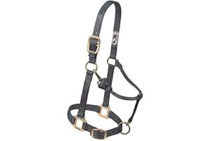 Weaver Leather Original Adjustable Chin and Throat Snap Halter, 1" Average Horse,Graphite