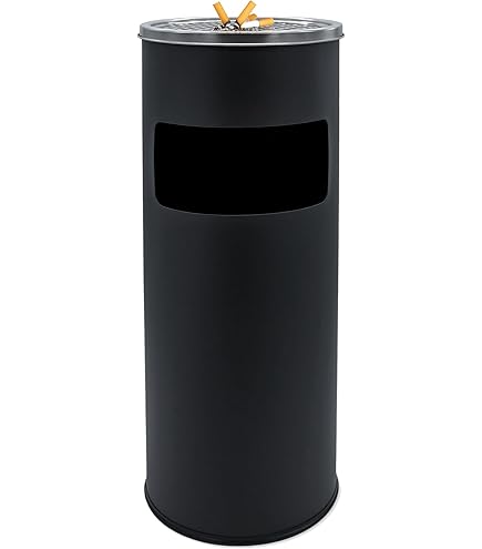 Asbak buiten Asbak van roestvrij staal met dubbele cilinder, lift, verticale asbak, gang, rookblusser, hoogwaardige prullenbak Prullenbak buiten (Color : B