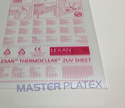 4,5 mm Hohlkammerplatte Lexan Thermoclear beidseitig UV 1113 x 605 mm Stegplatte - 2