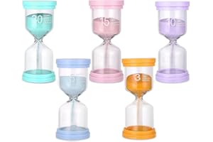 BNGXR 5 Piezas Reloj de Arena, Niños Temporizador de Reloj de Arena 3、5、10、15、30 Mins, Colorido Relojes de Arena, 5 Colores, Temporizador Cocina, para Niños Que Se Cepillan Los Dientes, Guardería