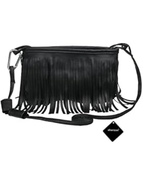 xhorizon TM FM8 Crossbody Schulter Eimer Tasche aus Kunstwildleder mit Quast Franse Tassel Design für Frauen