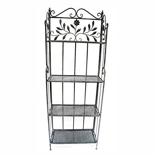 Eisenregal 4 Etagen 60x26x166cm antik grau Gartenregal