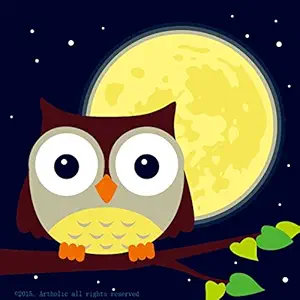 Colour Talk DIY Oil Painting, Paint By Number Kits for Kids Owl and Yellow Moon 8