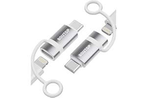 BOUTOP [Apple MFi Certified 60W Lightning to USB C Adapter for Fast Charging Compatible with iPhone 15 Pro/15 Pro Max/15/15 Plus, MacBook, iPad - [2 Pack, Silver]