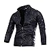 Produktbild Herren Jacke Bekleidung Loveso Männer Winterjacke Leder Winter Warm Gothic Punk Motorrad Kleidung Outfit Freizeitjacke Sportjacke Zipper Blazer (2XL, Marine Blau)