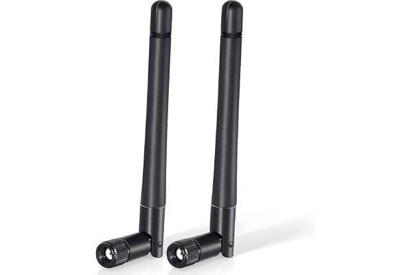 Bingfu Antenne WiFi Bi-Bande 2.4GHz 5GHz 5.8GHz 3dBi MIMO RP-SMA Mâle Omnidirectionnelle pour Caméra Sécurité IP Telecamera Routeur WiFi Recul FPV Carte PCIE Réseau sans Fil,2 Paquets