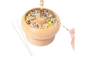 Nexoria Wooden Bead Spinner, DIY Bead Spinner, Cheap Clay Bead Spinner with 2 Hooks, Wooden Bead Holder, Waist Beads Set for Jewellery Making, Bracelet Maker