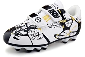 WOFLEBEL Zapatos de Fútbol para Niños Antideslizante Césped Artificial Tacos Niños Niñas Botas de Fútbol Calzado Profesional Entrenamiento Aire Libre Deporte Zapatillas de Fútbol 28-37EU