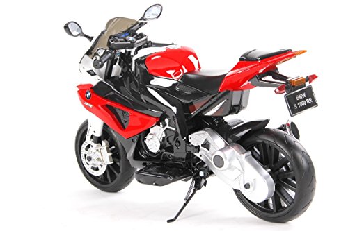 BMW S 1000 RR Original Lizensiert Motorrad für Kinder, EVA räder, Metallrahmen, Zündschlüssel, 2x Motor, 12 V Batterie, abnehmbare Hilfsräder