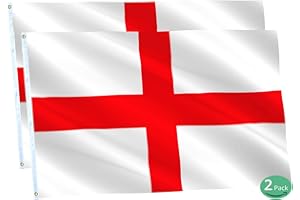 Omnisexual 2 Pack England Flags Great British English National Flag 3x5 FT St George’s Cross Decor Vivid Color & Fade Proof Cool Outdoor Double Stitched Banner with Grommets Room Prints Wall Tapestry