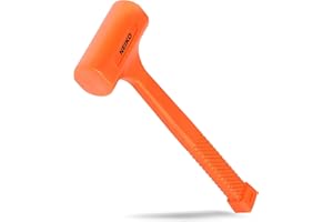 NEIKO 02849A 4 Lb Dead Blow Hammer, Neon Orange | Unibody Molded | Checkered Grip | Spark and Rebound Resistant