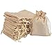 Produktbild Faneli 25 Stück Baumwolle Säckchen mit Kordelzug, Leinen & Baumwolle Sackleinen Taschen mit Kordelzug Geschenktüten Schmuckbeutel für Hochzeitsfest und DIY Craft 10CM x 14CM 25 Natur Säckchen