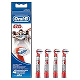 Oral-B Genuine Kids Stages Star Wars Replacement Red Toothbrush Heads, Refills for Electric Toothbrush, Suitable for Children Aged 3-6 Years, Pack of 4