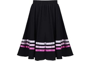 inlzdz Kids Girls Ribbon RAD Style Ballet Character Skirt Ballerina Long Maxi Swing Skirt Dance wear Costume
