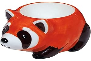 Portauova Crockery Critters - Panda Rosso di Deluxebase. Simpatici portauova in ceramica a forma di animale per bambini e adulti.