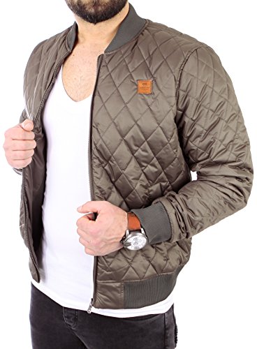 Reslad Herren Jacke Diamond Quilt Look Bomber bergangsjacke RS-9003 Olive XL