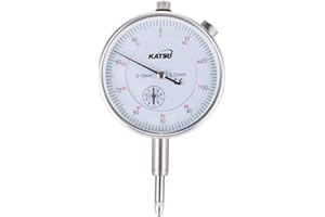 KATSU TOOLS KATSU Jauge d'indicateur de Test de Cadran 0-10 mm, Précision de 0,01 mm Indicateur de Cadran de Machiniste de Voyage Métrique de Mesure Instrument de Mesure de Haute Précision Outil 401120