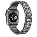 Produktbild Ginamart Armband kompatibel mit Apple Watch Iwatch Band Serie 4 40 mm 44 mm Serie 3/2/1 38 mm 42 mm Damen Metall Edelstahl Schmuck Armband Armreif, Unisex, Black Bling, 38mm/40mm