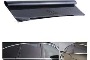 Delleu Film Solaire pour vitres Intimité Auto Verre Teinté Autocollant Sun Block Film Isolant Anti-déflagrant Épaisseur Haute définition 1 Rouleau avec grattoir