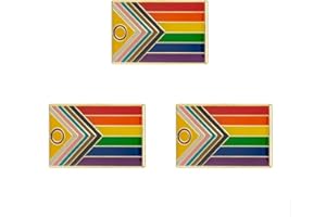 SINWINKORI Pack of 3 Intersex Progress Pride Pin Badge Pride Lapel Pin LGBT Badges Rainbow Brooch, Metal