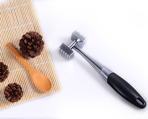 jc-saver Praktische Fleischklopfer Hammer für Steak, Huhn, Fisch, Schwein, Good Grips, Double Side, Heavyweight Metall Klopfstein Mallet, 21,6 cm Küche Werkzeug - 7