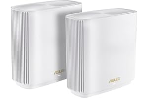 ASUS ZenWiFi XT9 2 Pack, Sistema WiFi 6 Mesh Tribanda para Toda la Casa AX7800, Hasta 530 m2, WiFi a 7.8 Gbps, 3 SSID, Seguridad de Red y Controles Parentales, Puerto 2.5G, Color Blanco
