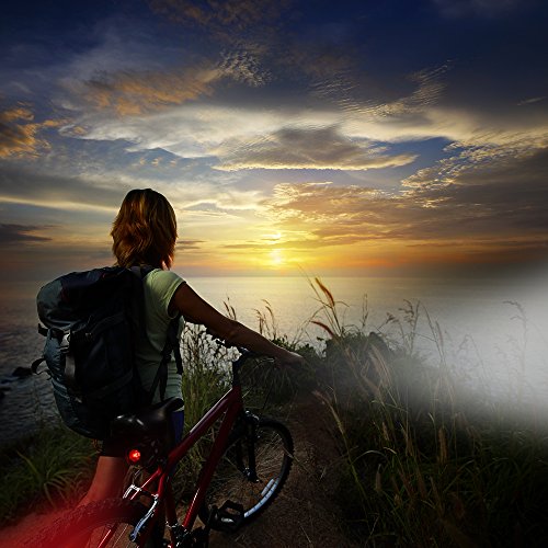 Agapo LED Fahrradlampe Set mit klingel Fahrradhorn Fahrradhupe mit 2 Tönen Frontlicht und Rücklicht Wiederaufladbare 250lm 3 Licht-Modi - 7